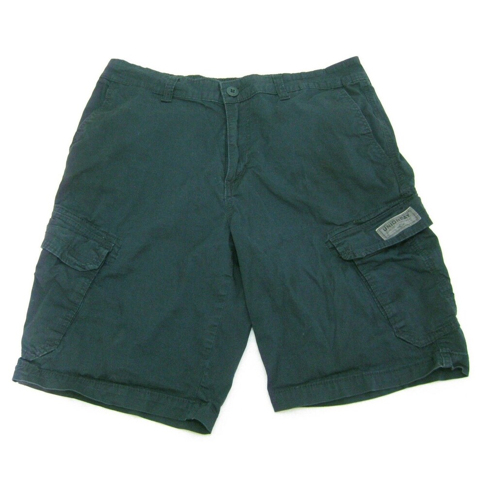 UNIONBAY Men's (Size 34) Navy Blue Flat Front Cargo Walking Shorts 6 Pockets